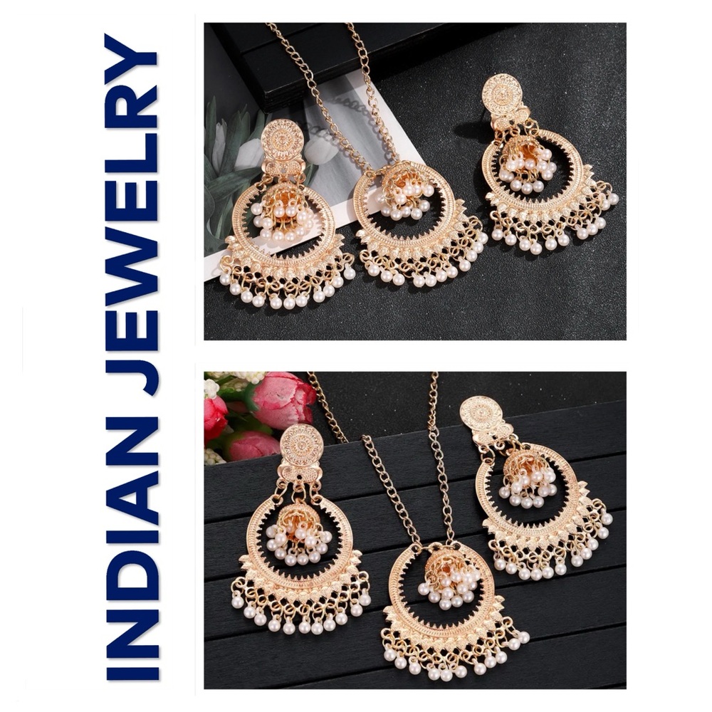 🐘 Indian Earrings and Necklace Set